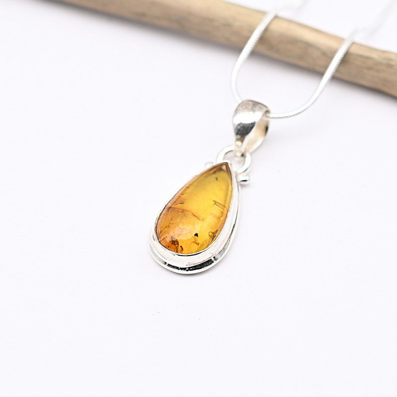 Pendentif "Renforcement" en Ambre, ARGENT 925 : AMB2