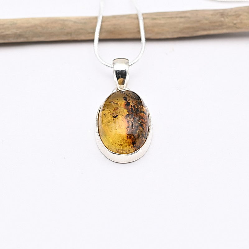 Pendentif "Renforcement" en Ambre, ARGENT 925 : AMB3