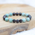 Bracelet "Anti-Fatigue" en Grenat & Amazonite