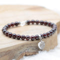 Bracelet "Assurance" en Grenat (Coeur en Quartz)