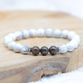 Bracelet "Articulations" en Bronzite & Howlite