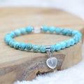 Bracelet "Positif" en Turquoise (Coeur en Quartz)