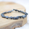 Bracelet roulé "Spontanéité" en Obsidienne Neige