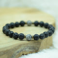 Bracelet "Porte Bonheur" en Jaspe Fancy et Pierre de Lave