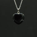Pendentif "Force Mentale" Coeur en Agate Noire