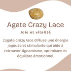 Pierre roulée "Joie" en Agate Crazy Lace (Lot de 30g)