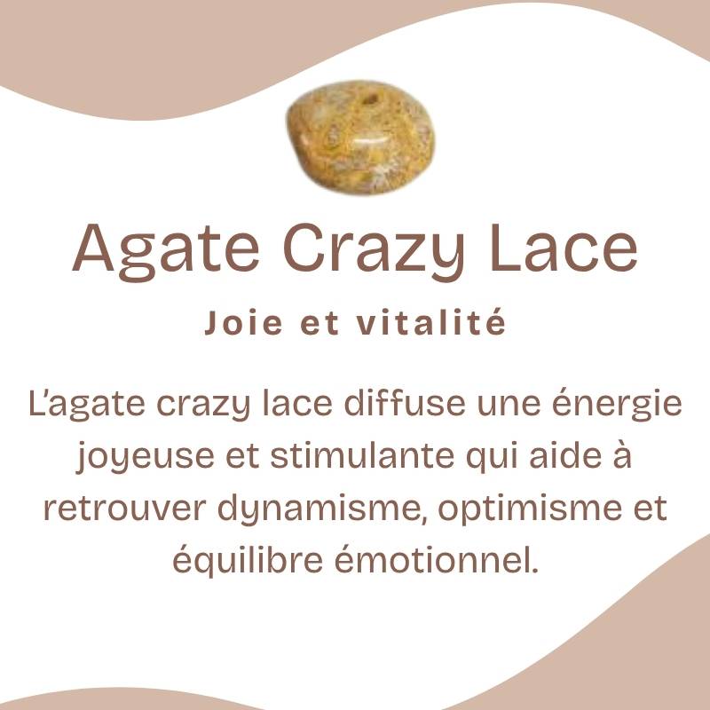 Pierre roulée "Joie" en Agate Crazy Lace (Lot de 30g)