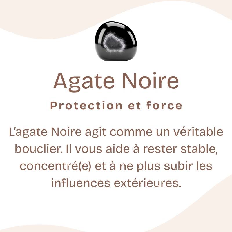 Pendentif "Force Mentale" Pointe en Agate Noire