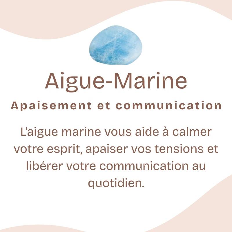 Pendentif "Bonheur" roulé en Aigue-Marine