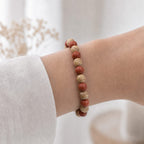 Bracelet "Articulations" Mix en Jaspe Rouge & Jaspe Paysage