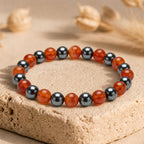 Bracelet "Anti-Fatigue" Mix en Cornaline & Hématite