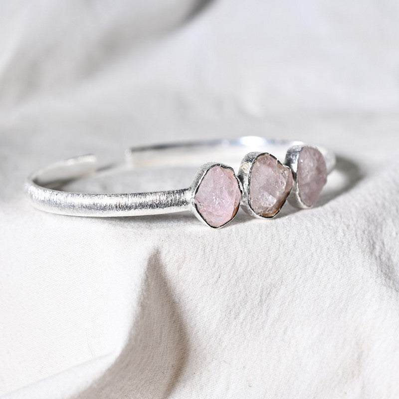 [EXTREMEMENT RARE] Bracelet en Morganite AAA Argent REF:M4