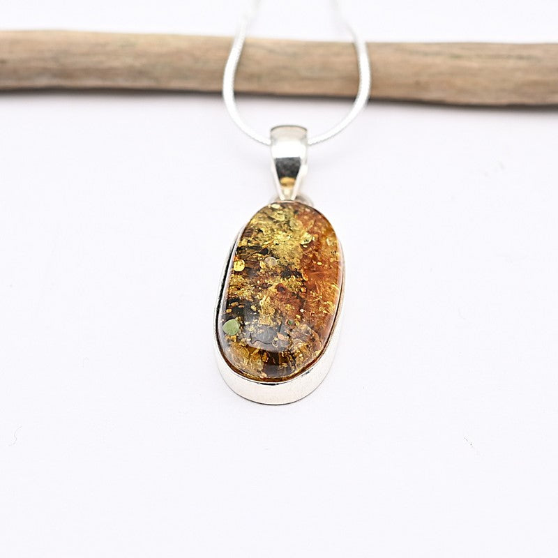 Pendentif "Renforcement" en Ambre, ARGENT 925 : AMB7
