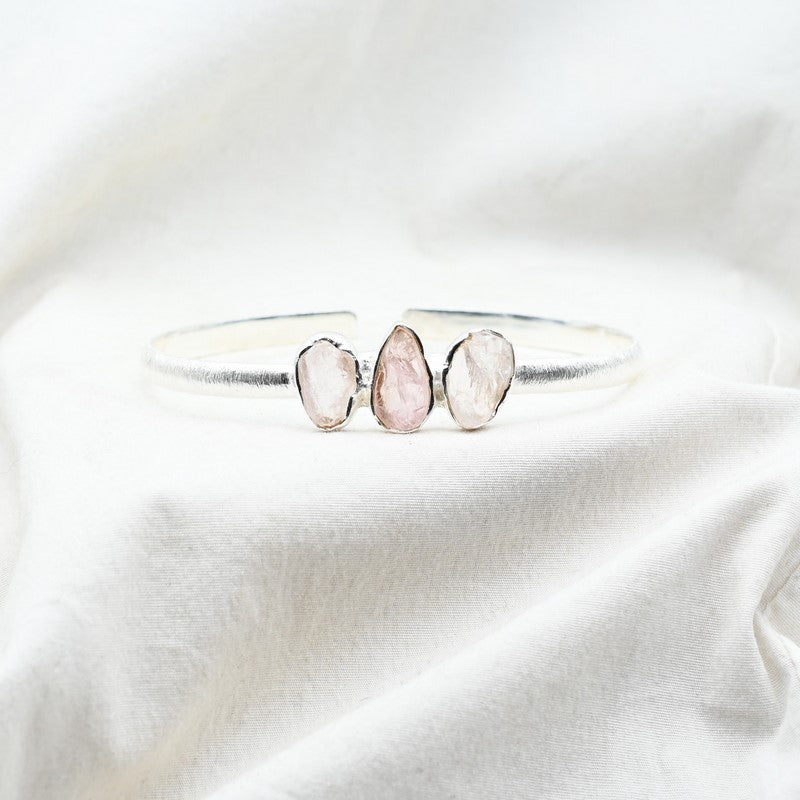[EXTREMEMENT RARE] Bracelet en Morganite AAA Argent REF:M1