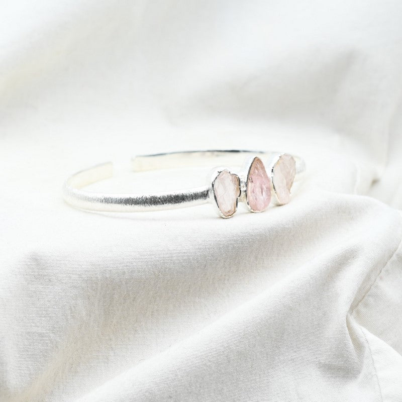 [EXTREMEMENT RARE] Bracelet en Morganite AAA Argent REF:M1
