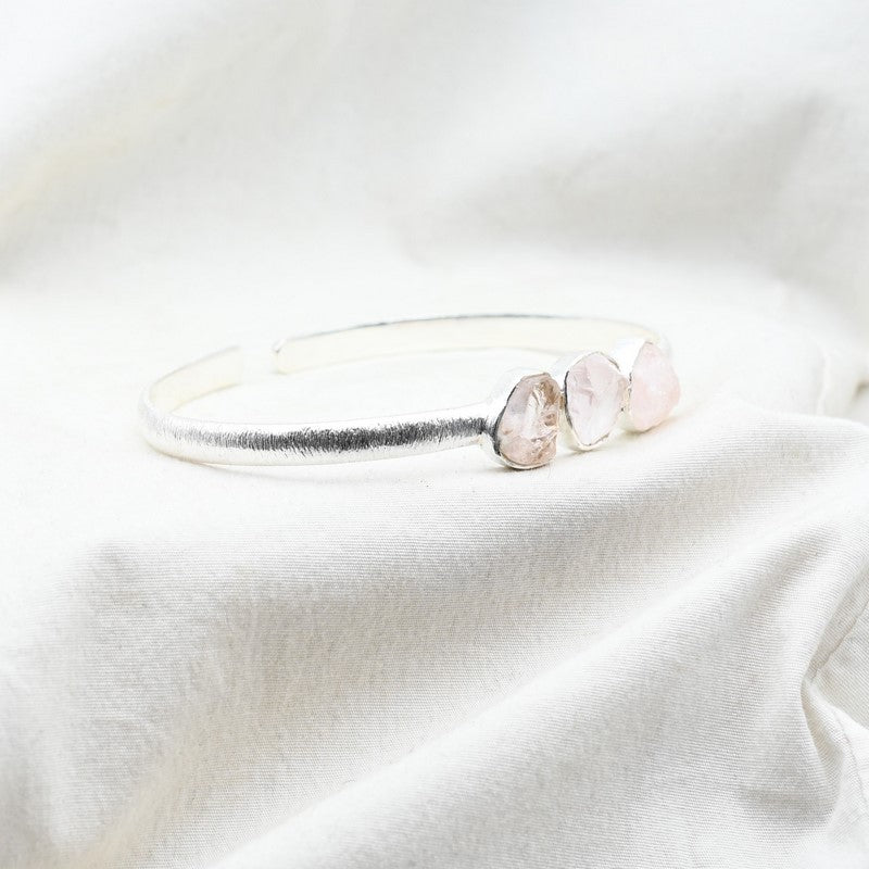 [EXTREMEMENT RARE] Bracelet en Morganite AAA Argent REF:M2