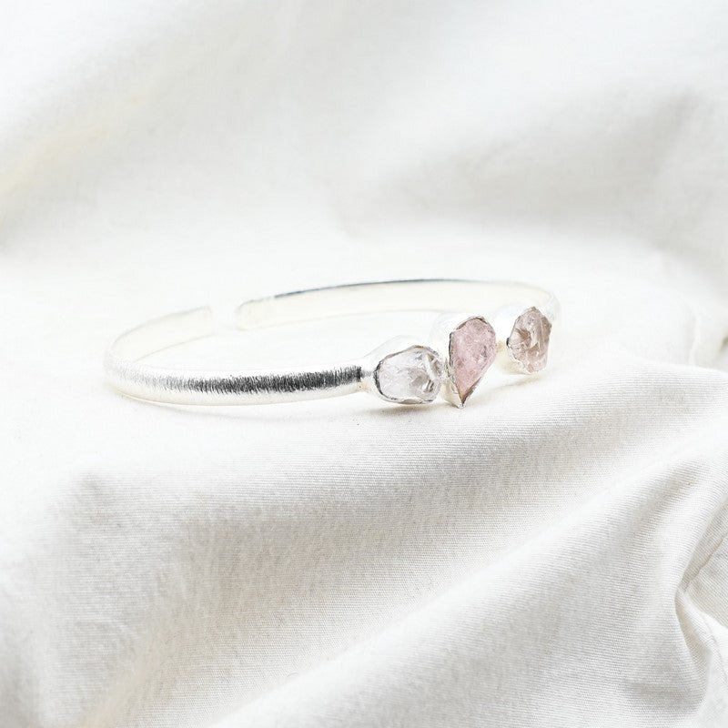 [EXTREMEMENT RARE] Bracelet en Morganite AAA Argent REF:M3