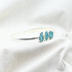 [MODÈLE UNIQUE] Bracelet "Motivation" en Apatite Bleue & Argent 925 - Pièce de Bijouterie - REF7
