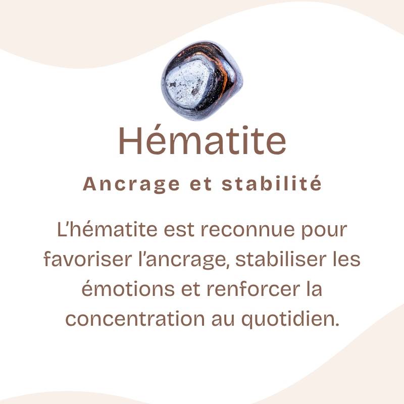 Bracelet roulé "Dissipation" en Hématite