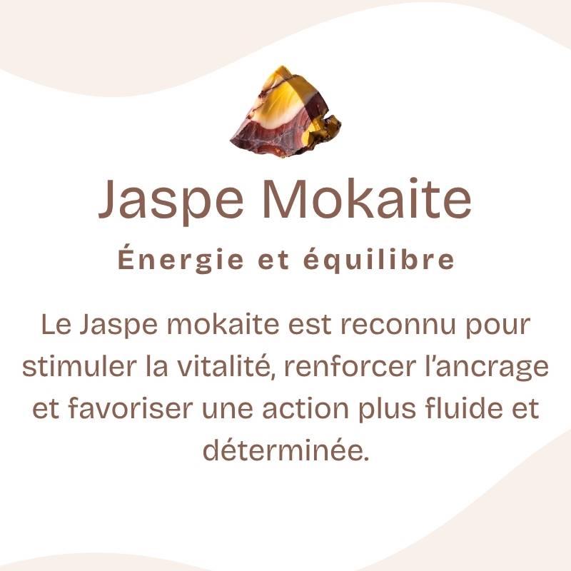 Bracelet "Soulagement et Protection" en Jaspe Mokaïte Chip