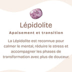 Pierre roulée "Éveil" en Lépidolite (Lot de 2 pièces)