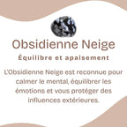 Bracelet "Spontanéité" en Obsidienne Neige Chip