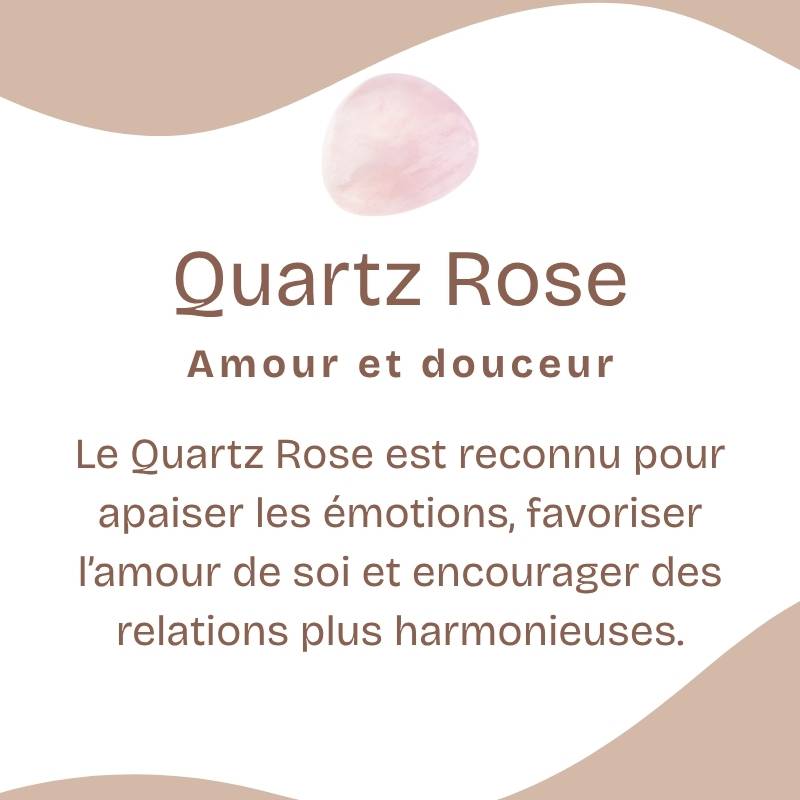 Mala "Amour" en Quartz Rose