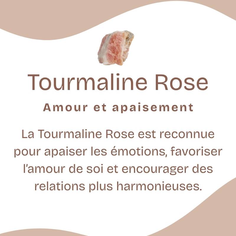 Bracelet Boho "Absorption" en Tourmaline Rose