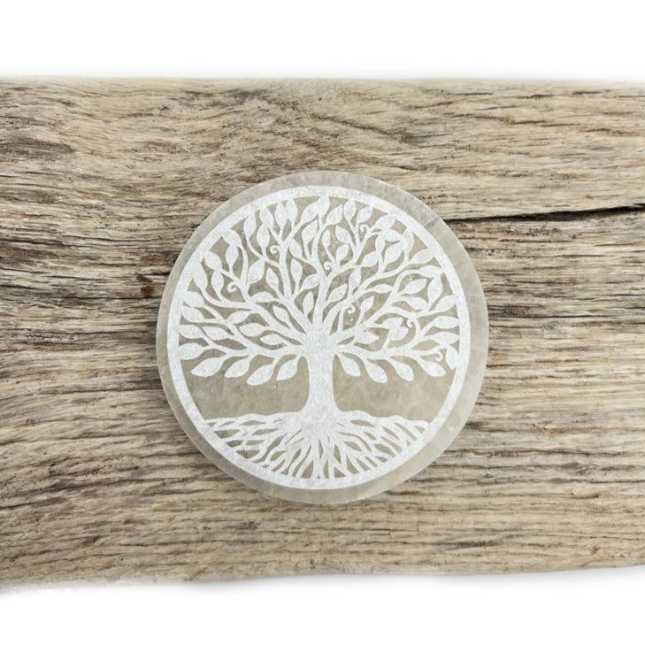 Fleur de Vie en Sélénite - Purifiez et Rechargez Vos Bijoux