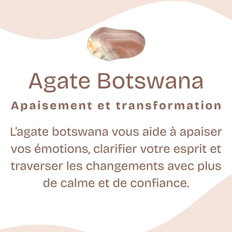 Pierre roulée "Chance" en Agate du Botswana (Lot de 2 pièces)