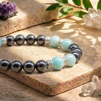 Bracelet "Anti-Fatigue" en Grenat & Amazonite