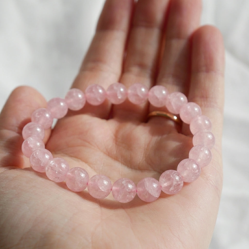 Bracelet "Amour" en Quartz Rose