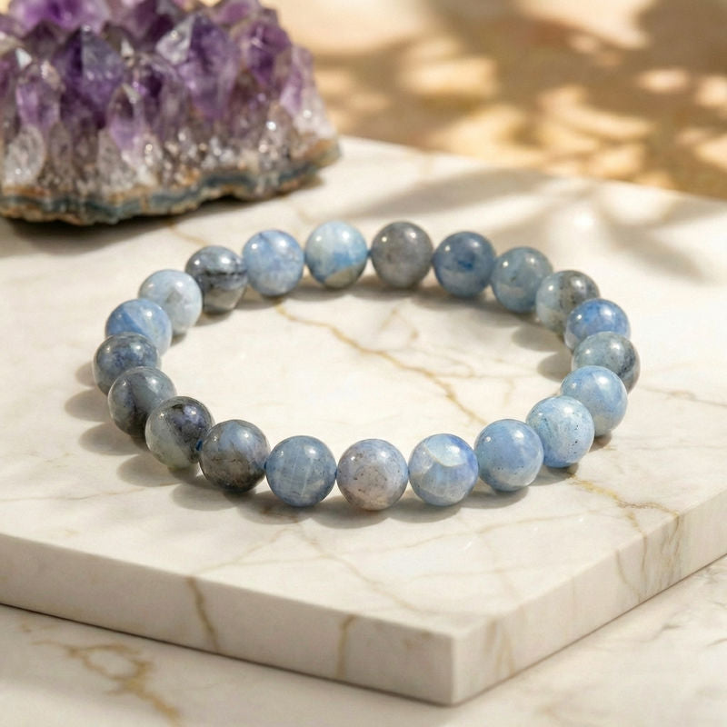 Bracelet "Accord" en Cyanite Bleue Naturelle Foncée