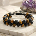 Bracelet "Protection et Confiance" en Oeil-de-Tigre & Pierre de Lave - Homme