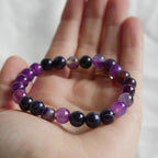Bracelet "Spiritualité" en Améthyste & Agate Violette
