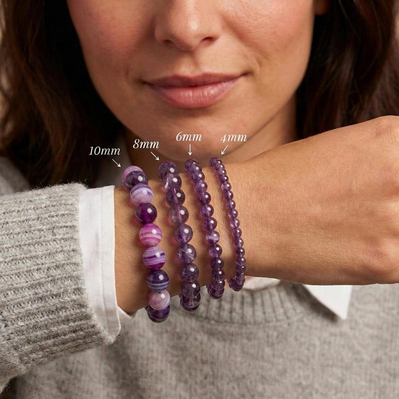 Bracelet "Spiritualité" en Améthyste & Agate Violette