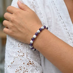 Bracelet "Anti-douleurs" en Howlite & Améthyste