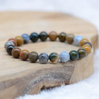 Bracelet "Calme" en Jaspe Océan - lespierresdubienetre