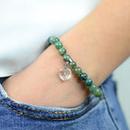 Bracelet "Courage" en Agate Mousse (Cœur en Quartz) - lespierresdubienetre