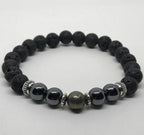 Bracelet "Harmonie et Energie" en Hematite & Pyrite - lespierresdubienetre