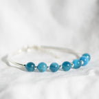 Bracelet "Motivation" en Apatite Bleue & Argent 925 - Pièce de Bijouterie - lespierresdubienetre