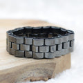 Bracelet Plaquettes losange maillon "Dissipation" en Hématite