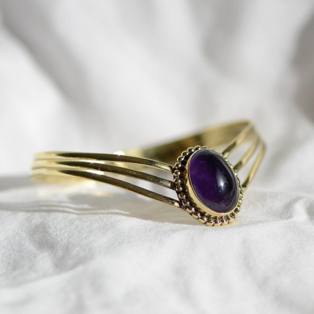 Bracelet "Sagesse" en Améthyste - Modèle Unique - lespierresdubienetre
