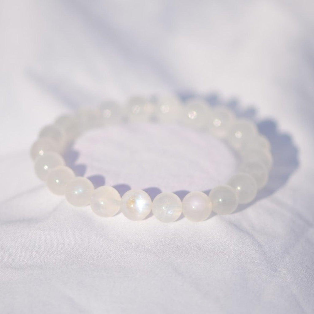 [PIÈCE RARE] Bracelet en Pierre de Lune AAA (Péristérite) - lespierresdubienetre